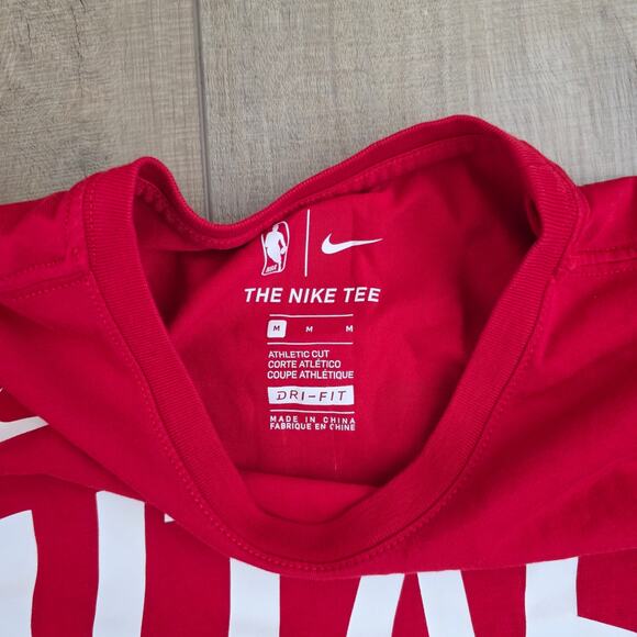 Nike The Tee Crewneck Red UTAH Jazz Mitchell Short Sleeve T-Shirt Women Sz M - Picture 2 of 4